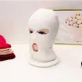 Passamontagna in maglia bianca a 3 fori per equitazione invernale e protezione collo - Taglia Unica (3 Fori) / Bianco