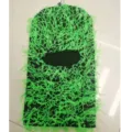 Zottelige neongrüne und schwarze Balaclava Strickmaske Einloch Sturmhaube für den Winter - Einheitsgröße / Distressed Strickstil / Schwarz mit Fluoreszierendes Grün