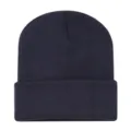 Classic navy blue acrylic knitted beanie hat for winter warmth and outdoor sports - Adult / Dark Gray