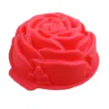 Vista detallada del molde de silicona rojo con forma de rosa para repostería casera. - Rosa grande 25*8 cm