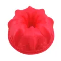 Vista detallada de un molde para pasteles de silicona roja con forma de calabaza para bricolaje - Rojo