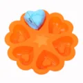 Molde de silicona de 6 cavidades en forma de corazón para jabón artesanal o pastel - Estilo de 6 Cavidades / 1 Pieza/Paquete / Naranja
