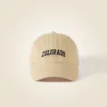 Khakifarbene Baseballkappe aus gewaschener Baumwolle mit schwarzer Colorado-Stickerei im Look - Große Größe / Khaki