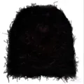 Unique shaggy faux fur knitted beanie hat for autumn and winter warmth outdoors wear - One Size / All Black
