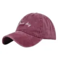 Casquette de baseball en coton lavé bordeaux avec broderie blanche bad hair day - Bordeaux