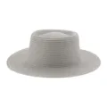Cappello di paglia grigio a tesa larga e testa piatta per protezione solare - M（56-58cm） / Grigio