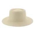 Cappello di paglia beige a tesa larga per la protezione solare estiva al mare - M（56-58cm） / Beige