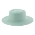 Elegante cappello di paglia verde menta a tesa larga con corona piatta per l'estate al mare - M（56-58cm） / Verde menta