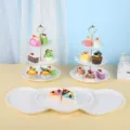 Présentoir à gâteaux blanc à étages et plateau à dessert en forme de cœur pour mariage - Support Rond Gaufré Avec Plateau En Cœur / 2 Présentoirs À Étages Et 3 Plateaux / Blanc