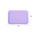 Plateau de rangement rectangulaire en plastique violet vue détail, assiette de service. - Plateau carré, violet, 1 pc