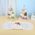 Élégant présentoir à gâteaux blanc à 3 niveaux et plat à dessert pour fête de mariage. - Support Rond Gaufré Avec Plateau Rond / 2 Présentoirs À Étages Et 3 Plateaux / Blanc