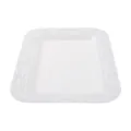 Plateau en plastique blanc de style européen avec relief, plat de service élégant pour fête. - Plateau Carré Gaufré Blanc 1 Pc