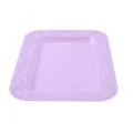 Plateau en plastique rectangulaire mauve clair avec bord floral pour decoration de table. - Plateau Carré Gaufré Violet 1 Pc