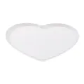 Plateau en plastique blanc en forme de cœur, bord côtelé élégant pour présentoir à gâteaux. - Plateau en forme de cœur, blanc, 1 pc