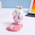 Kreativer süßer rosa-weißer Hase Handyhalter für den Schreibtisch Tablet Ständer - Karottenhase
