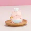 Cute pink pig chef figurine with chef hat and apron for desk and cake decoration - Pink (Pig Chef)