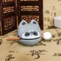Figurine de bureau mignonne style raton laveur gris pour décor zen et cadeau bureau - Sans Pression - Raton Laveur