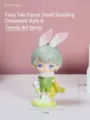 Cute Fairy Tale Forest bunny boy figurine standing ornament with white cat, 11cm height - Standing Boy Style B (Grey Hair Rabbit Ears) / 5.5*5.5*11.1cm