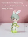 Cute fairy tale forest sitting bunny girl figurine for creative desktop decoration - Sitting Boy Style B (Flower Base Grey Hair) / 5*5*11.1cm