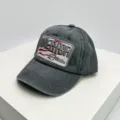 Detaillierte Ansicht der Vintage Denim Baseballkappe mit America Stickerei Patch - 55-60cm / Hellgrau
