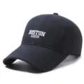 Berretto da baseball nero classico con ricamo bianco Boston 1630 per teste grandi - Circonferenza della testa 55-60 cm / Grigio scuro