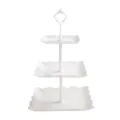 Soporte para tartas cuadrado blanco de 3 niveles estilo europeo bandeja de frutas postre - Soporte cuadrado de 3 niveles