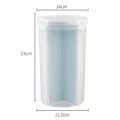 Recipiente de almacenamiento transparente de plástico con compartimentos para cocina - L / Azul