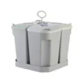 Cubo de basura portátil de 4 compartimentos con tapa para cocina y uso doméstico. - Gris claro nórdico