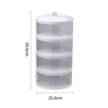 Cubierta de alimentos transparente apilable de 4 capas caja de almacenamiento aislada - 4 Capas / Blanco