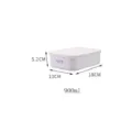 Caja de almacenamiento de alimentos de plástico blanco rectangular con tapa, 900ml, 18x13x5.2cm. - 900ml