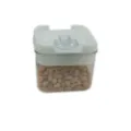 Barattolo di conservazione in plastica trasparente con coperchio bianco, ideale per noci. - 280 cc