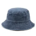 Vista detallada del sombrero de pescador en denim lavado con ojales de ventilación - Talla única / Azul Marino
