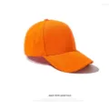 Einfache schlichte orangefarbene Baumwoll-Baseballkappe mit verstellbarem Riemen für Unisex - 55-60cm / Orange