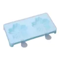 Molde de helado de silicona azul con forma de flor y tapa transparente para paletas caseras. - Azul Flor De Cerezo
