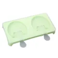 Molde de silicona para helados con tapa, doble cavidad DIY para polos caseros fáciles de preparar. - Fresa Verde