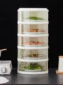 Cubierta de comida aislada transparente de cinco niveles para la cocina antipolvo - Blanco Estrellado / 1 Nivel