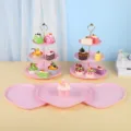 Support à gâteaux rose à 3 niveaux et plateaux à dessert en forme de cœur pour mariage - Support Rond Gaufré Avec Plateau En Cœur / 2 Présentoirs À Étages Et 3 Plateaux / Rose