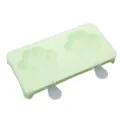 Molde para paletas doble de silicona verde claro con tapa transparente para helados caseros. - Pata Verde