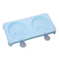 Molde de silicona azul para helados de doble cavidad con tapa transparente para deliciosos postres. - Azul fresa