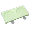 Molde verde DIY doble para helados y paletas con tapa transparente para uso doméstico. - Verde huevo frito