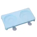 Molde de helado popsicle DIY doble azul con tapa y palito para uso en la cocina casera. - Azul huevo frito