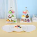 Présentoir à gâteaux blanc à plusieurs niveaux et plateaux en forme de cœur pour fête - Présentoir À 3 Niveaux Gaufré À Bord Doré Avec Plateau En Cœur / Ensemble De 5 Pièces (2 Ensembles De Présentoirs À 3 Niveaux + 3 Plateaux) / Blanc
