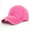 Premium verstellbare Baseballkappe aus gewaschener Baumwolle in leuchtendem Pink - Distressed Einfarbiger Stil (2021A-805) / Fuchsia