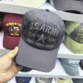 Casquette de baseball brodée du 250e anniversaire de l'US Army en gris foncé uni. - Style Commémoratif 250e Anniversaire de l'Armée / Gris foncé