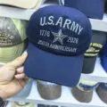 Casquette de baseball commémorative brodée U.S. Army 250e anniversaire bleu marine. - Style Commémoratif 250e Anniversaire de l'Armée / Bleu marine