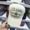 Casquette de baseball brodée US Army 250e anniversaire beige avec détail d'étoile - Style Commémoratif 250e Anniversaire de l'Armée / Beige