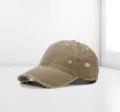 Vintage Baseballkappe aus gewaschener Baumwolle in Khaki mit Distressed-Details - Einheitsgröße(Einstellbar) / Khaki