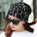 Unisex black cashmere-like slouchy beanie hat with stylish white letter print - S letter black embroidered khaki / Adjustable