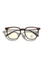 Fashionable tea-colored transparent TR90 large frame glasses with anti-blue light lenses - Cold Brown
