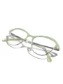 Moderne hellgrüne und silberne Cat-Eye-Brille aus Edelstahl für Damen als SKU-Bild - Katzenaugen Hohl Stil (SS3008) / Mintgrün